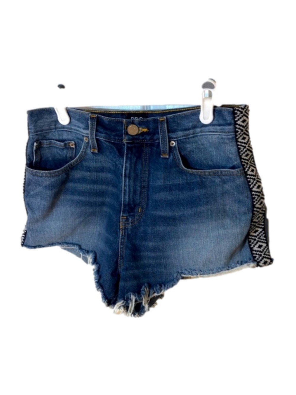 BDG Size 29 Girlfriend High Rise Embroidered Distressed Jean Shorts
